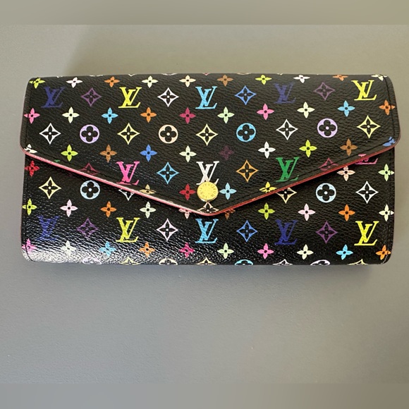 Louis Vuitton Takashi Murakami Sarah Wallet Black Multicolored - Picture 15 of 16
